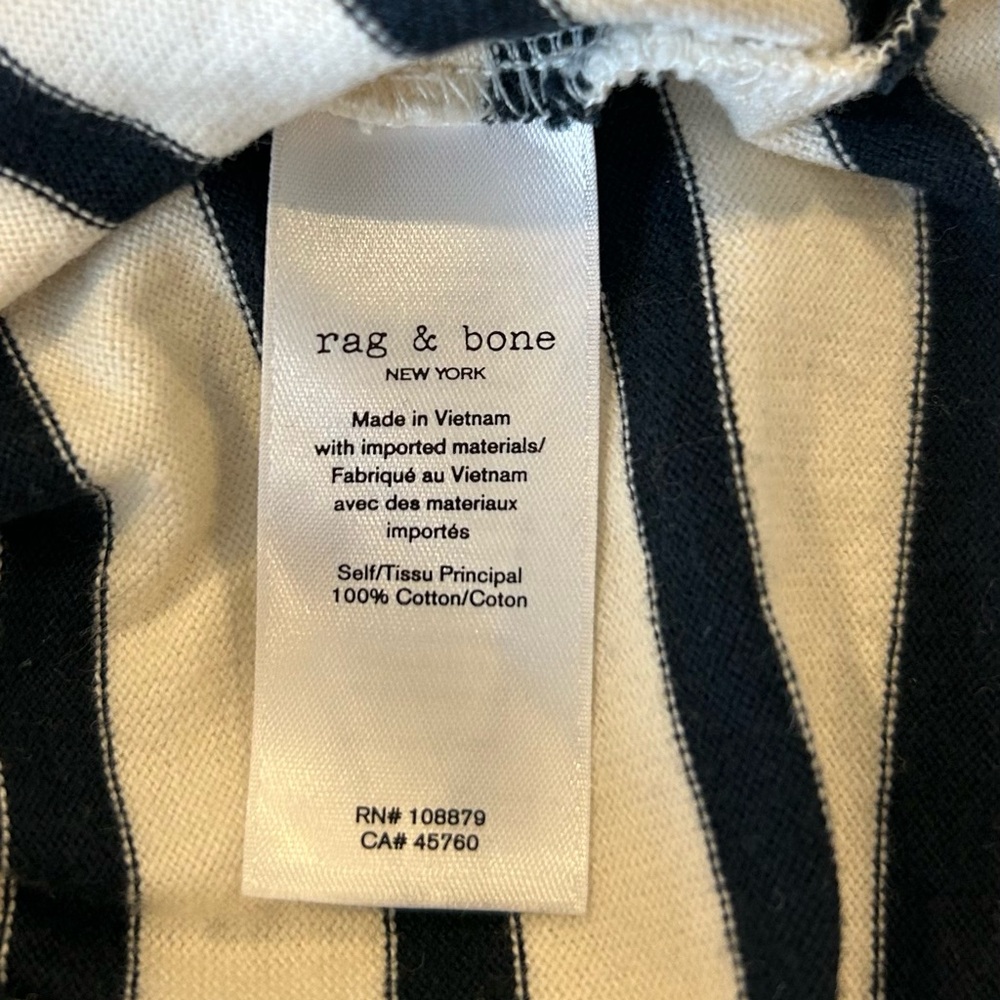 Rag & Bone Bardot Stripe Long Sleeve Shirt Size L - Picture 3 of 6